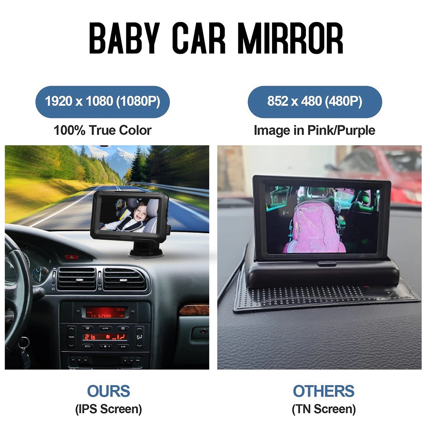 Baby Car Mirror - Adjustable Wide View Angle