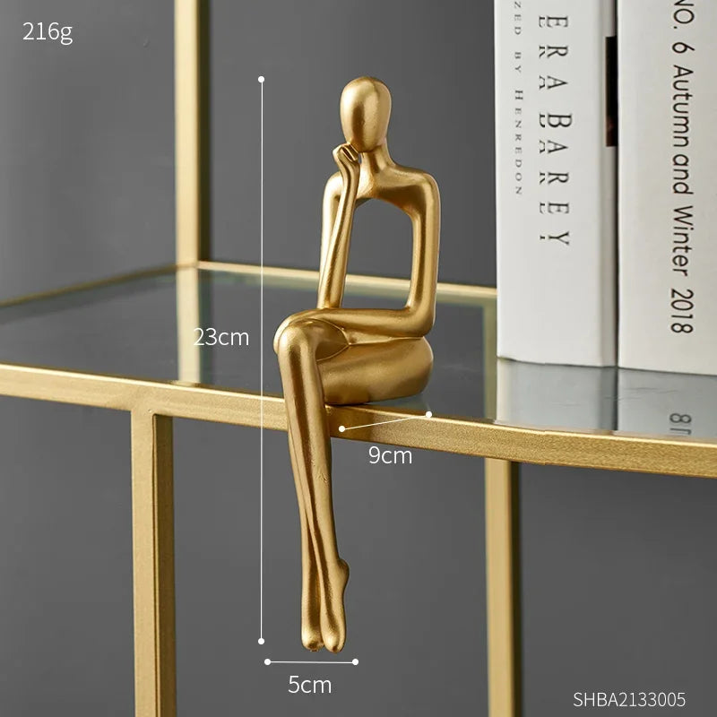 Gold Thinker Statues