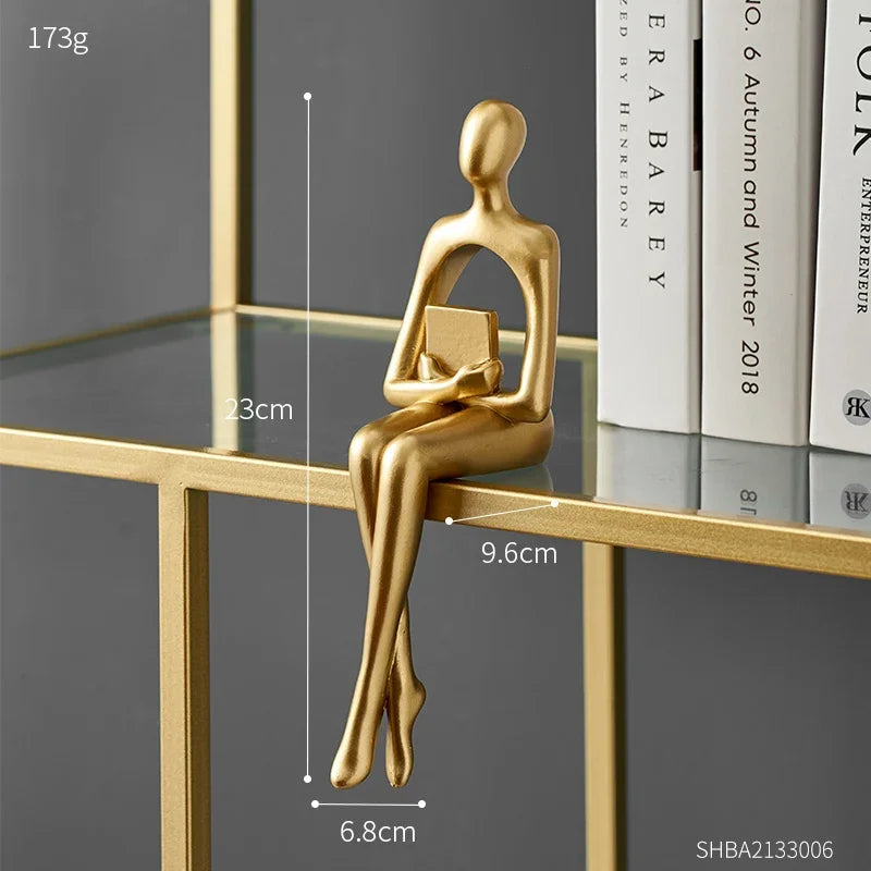 Gold Thinker Statues