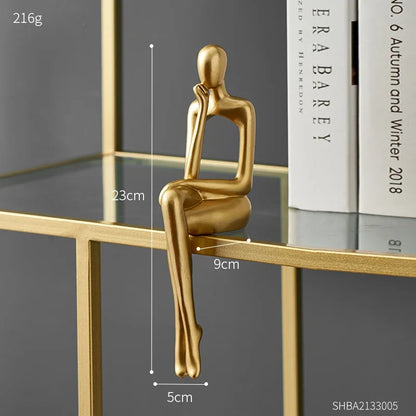 Gold Thinker Statues