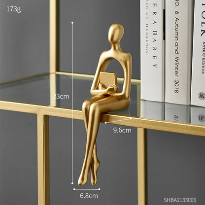 Gold Thinker Statues